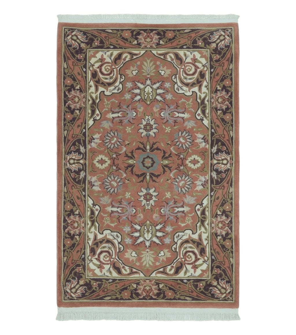 Chinese Wool Rug 3x5 Vintage Handmade Oriental Carpet Floral Medallion