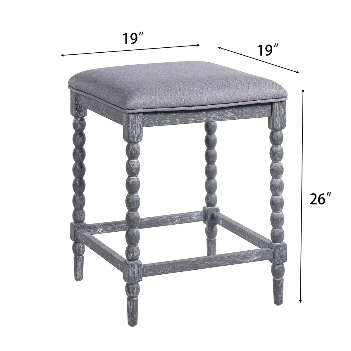 26" Counter Stools Set of 4 with Upholstered Seat