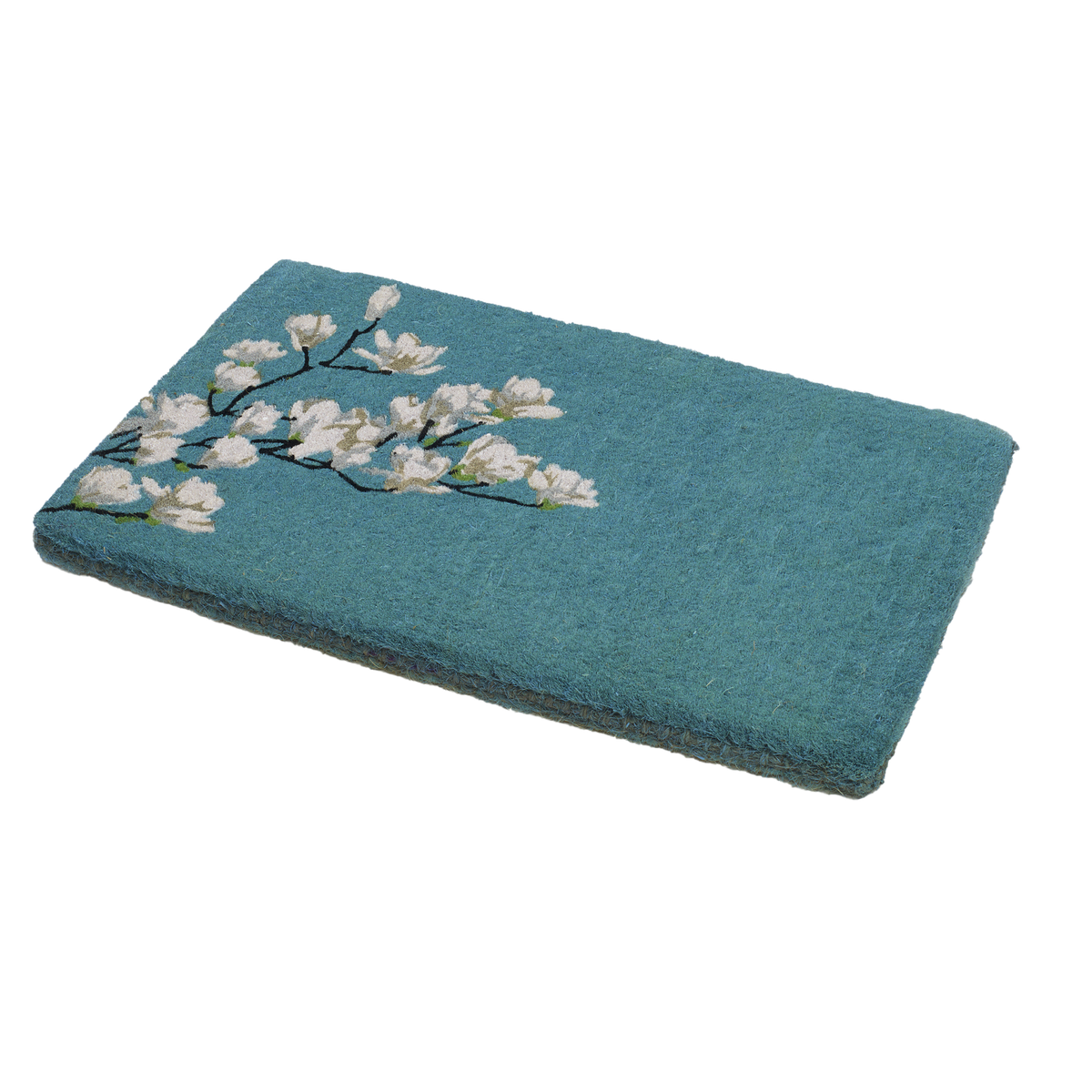 Magnolia Branch - Blue Coir Doormat
