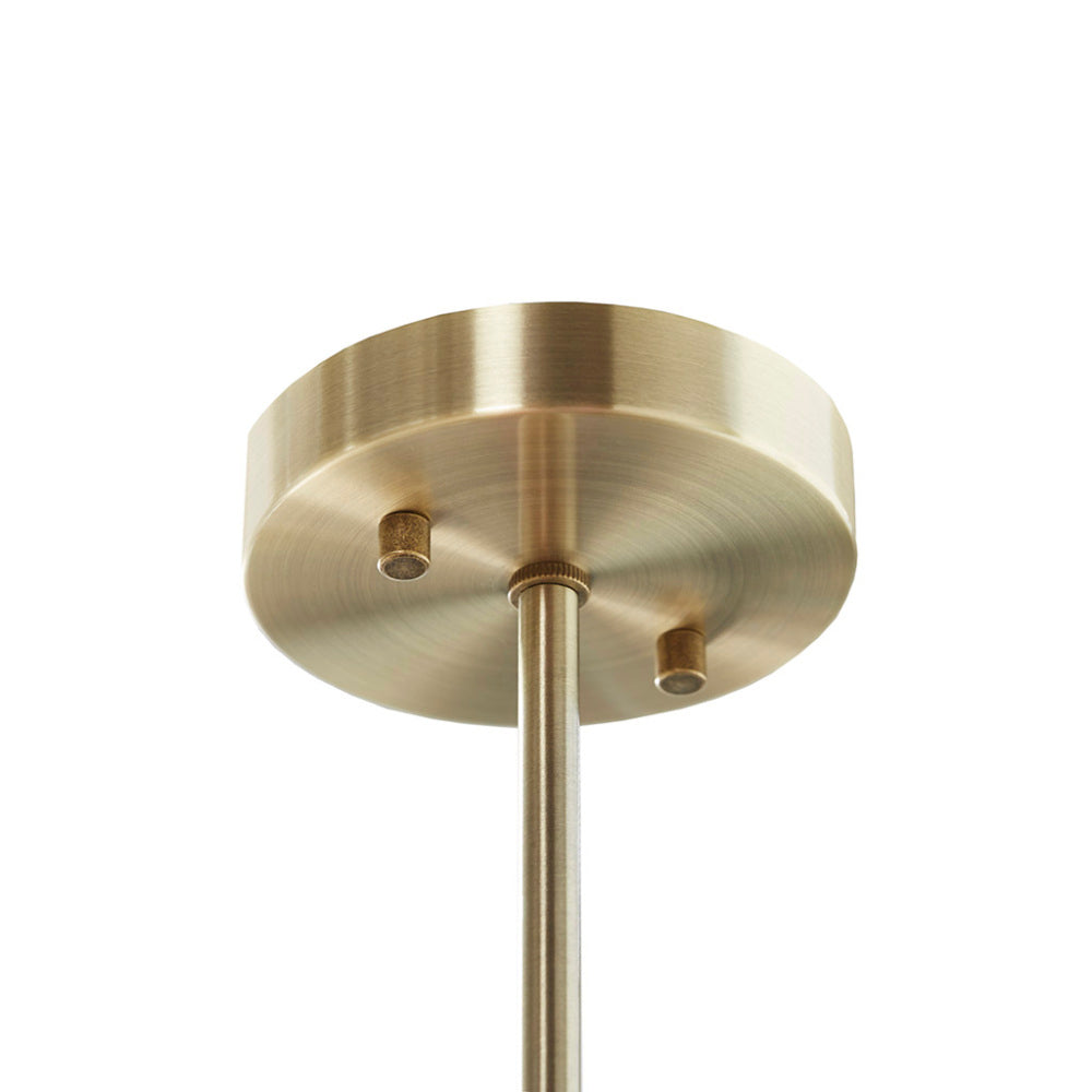 Modern Beaded Chandelier – 2-Light, Antique Brass Finish, White Bead Accent, Adjustable Height