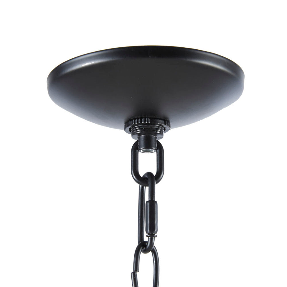 6-Light Metal Chandelier – Matte Black, 40" Wide, Adjustable 72" Chain, Dimmable