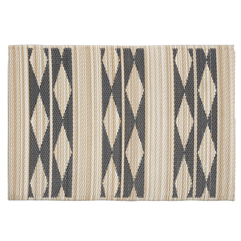 Cairo Natural & Black Outdoor Doormat – 24" x 36" Non-Slip, Recycled Plastic