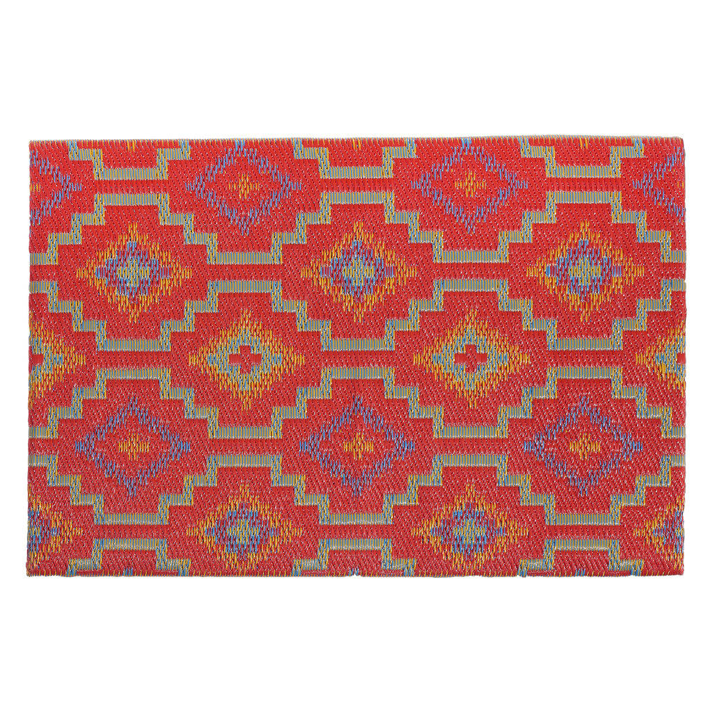 Lhasa Orange & Violet Outdoor Doormat – 24" x 36" Non-Slip, Recycled Plastic