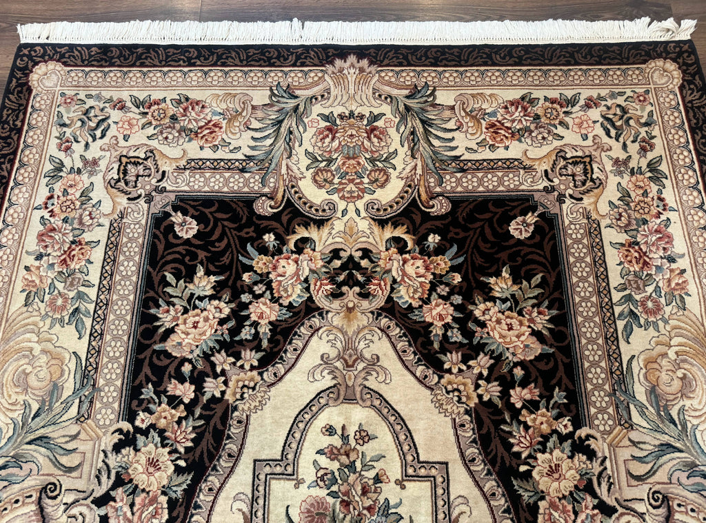 Aubusson Rug 6x9, European Design, Fine 170 KPSI, Elegant Carpet