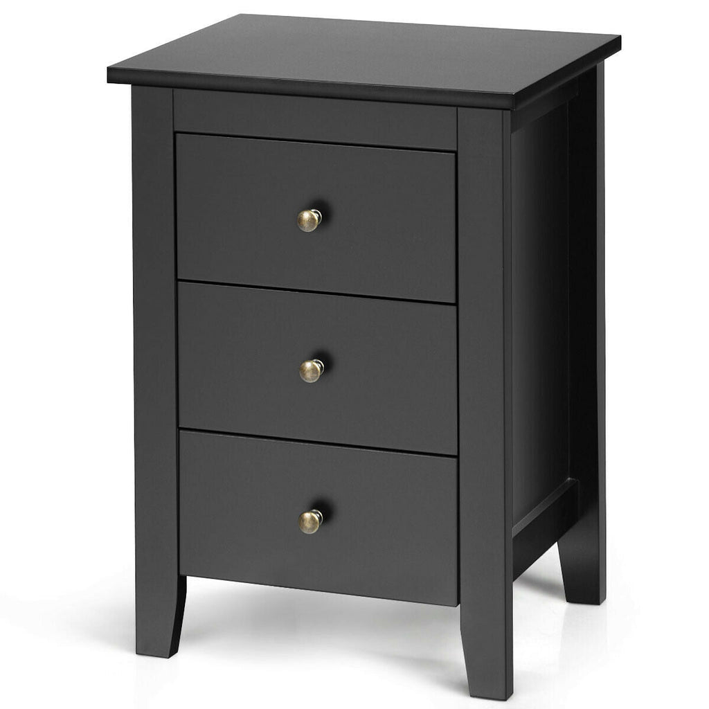 Nightstand End Beside Table Drawers Modern Storage Bedroom Furniture