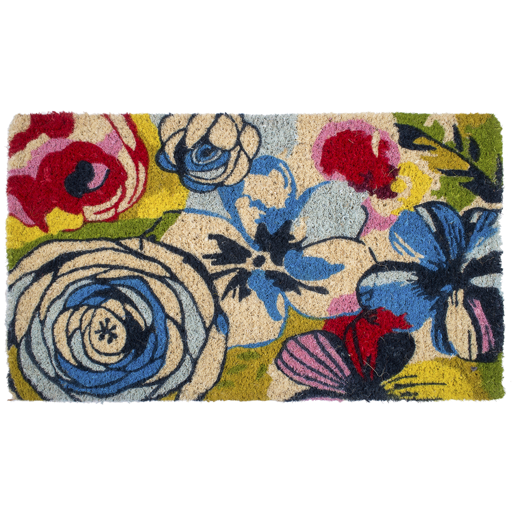 Watercolor Floral Coir Doormat