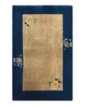 Chinese Rug 3x5, Antique Peking Art Deco Carpet, Simple Design