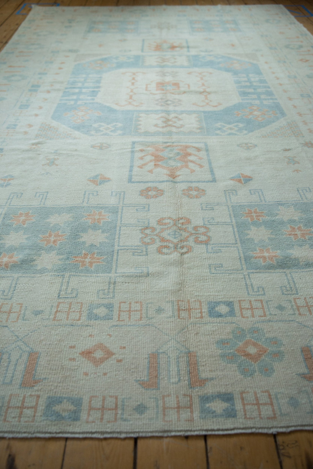7x11.5 Vintage Distressed Oushak Carpet