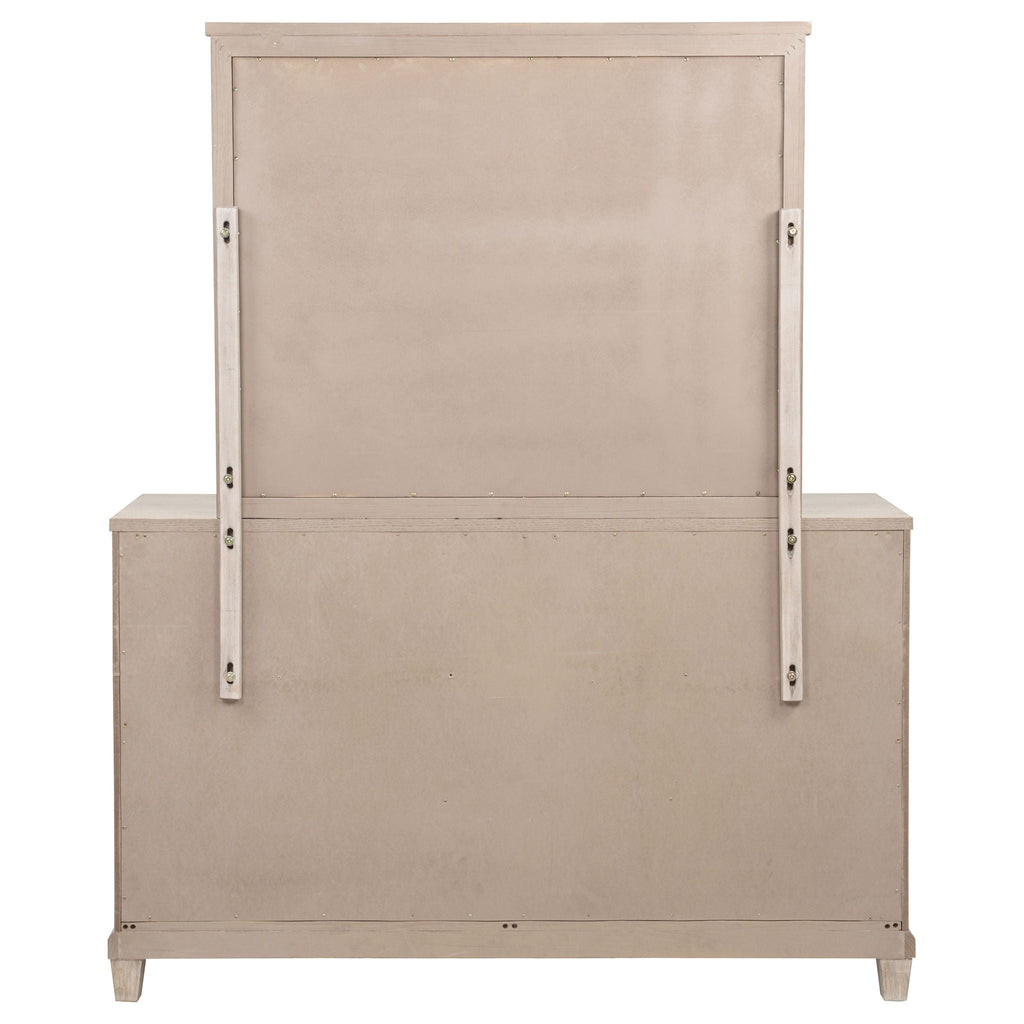 Pembroke 6-drawer Bedroom Dresser with Mirror Washed Oak