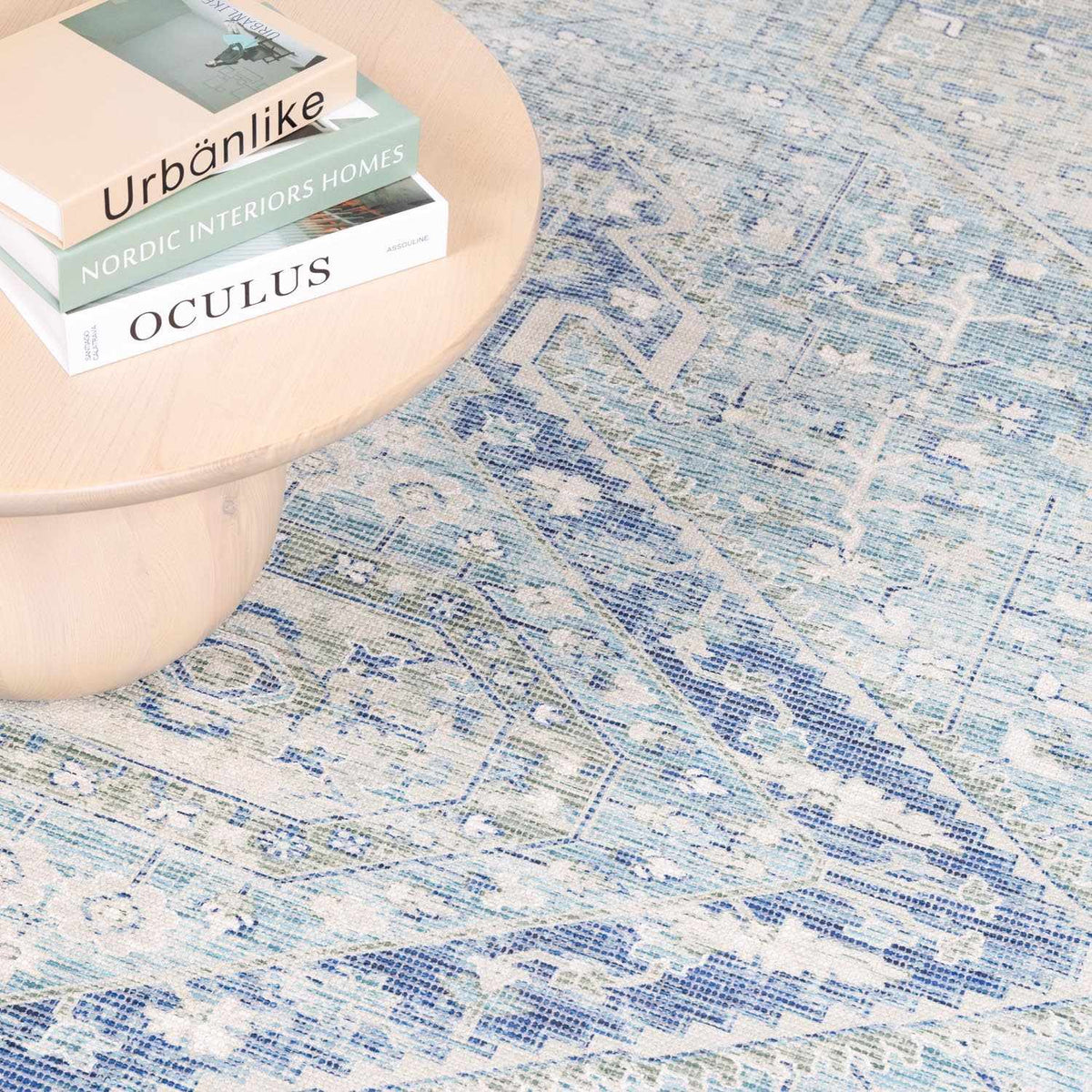 Byers Handmade Cotton-blend Aqua Rug