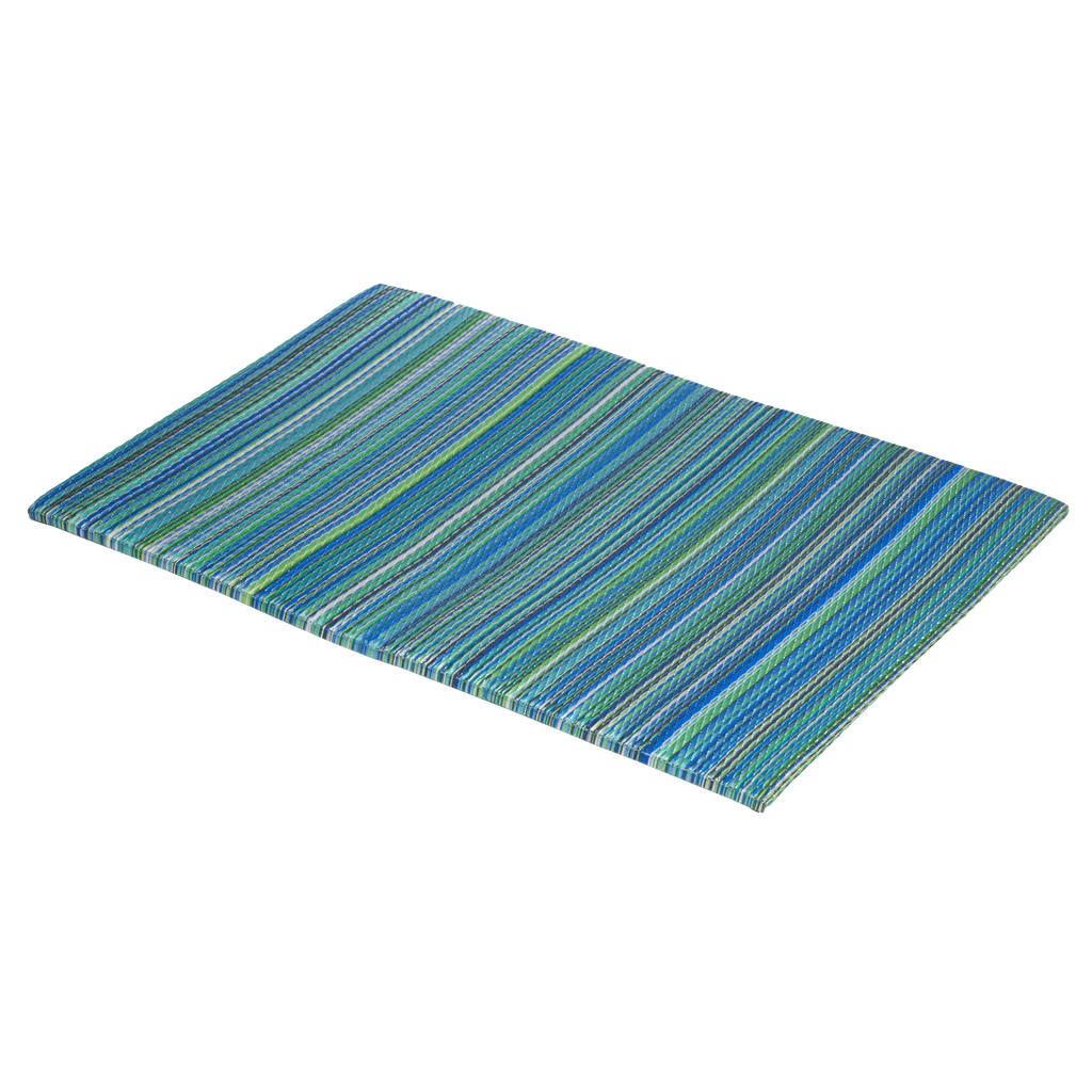 Cancun Turquoise & Moss Green Outdoor Doormat – 24" x 36" Non-Slip, Recycled Plastic