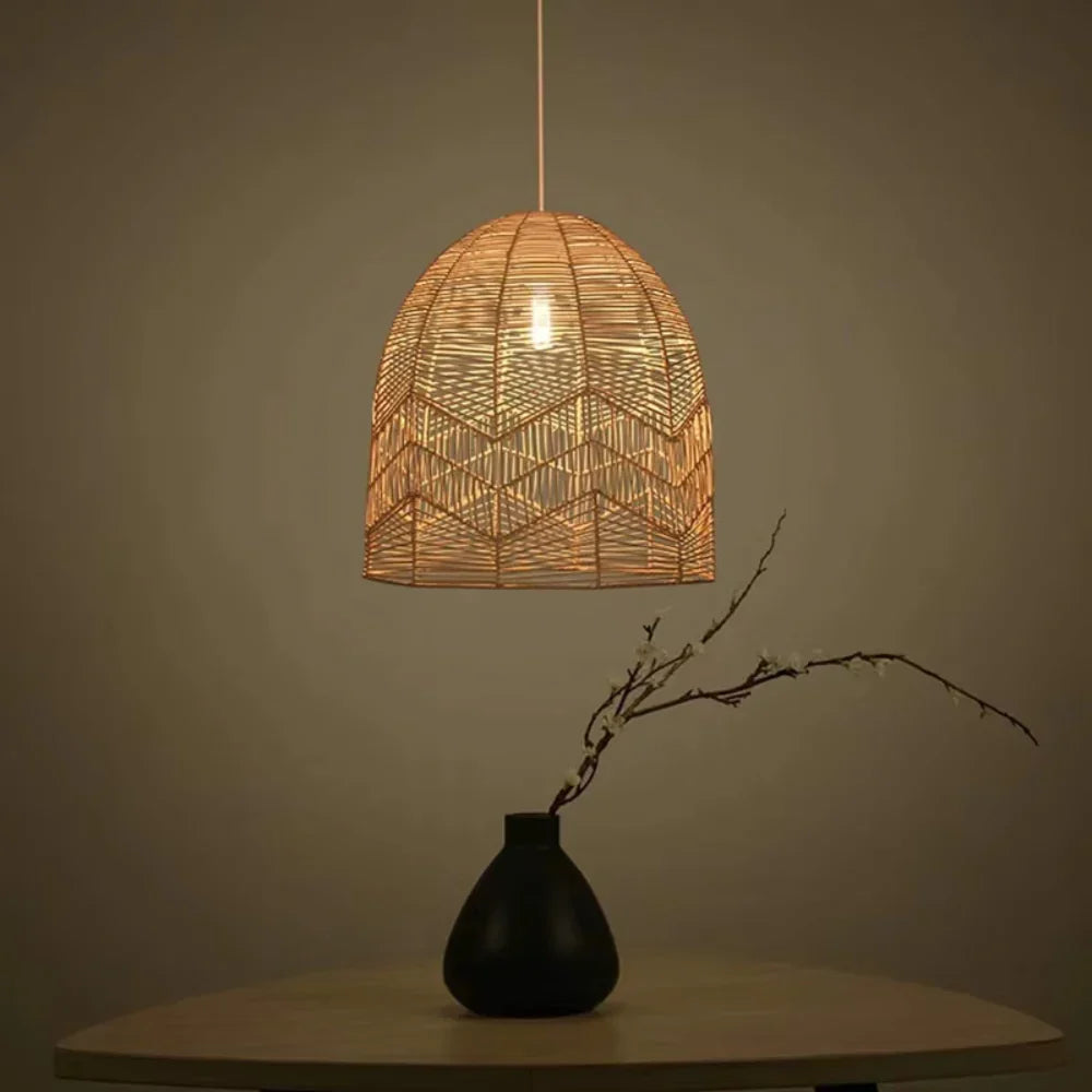 Elegant Rattan Pendant Chandelier | Wabi-Sabi Rattan Pendant Light