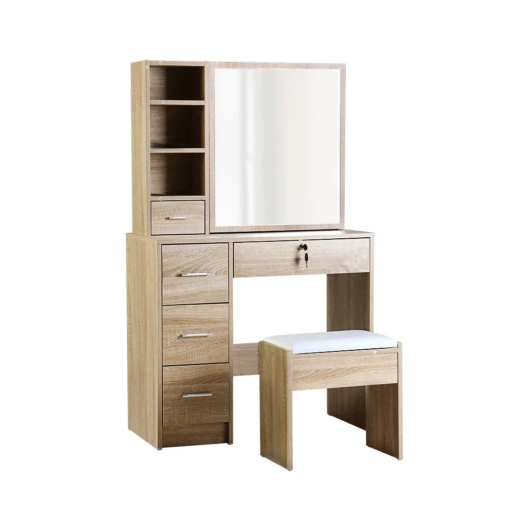 Artiss Dressing Table Stool Set Slide Mirror Makeup Vanity Desk Chair