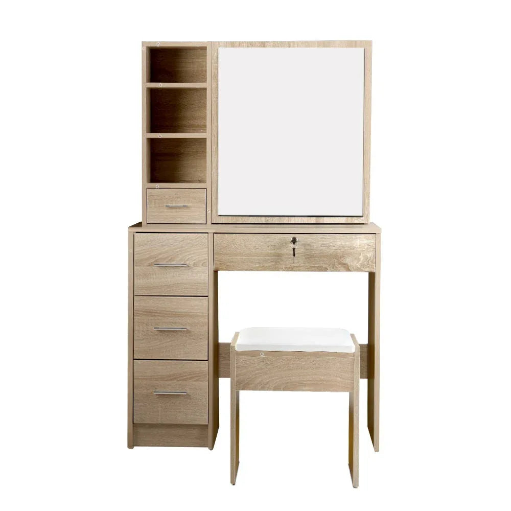 Artiss Dressing Table Stool Set Slide Mirror Makeup Vanity Desk Chair