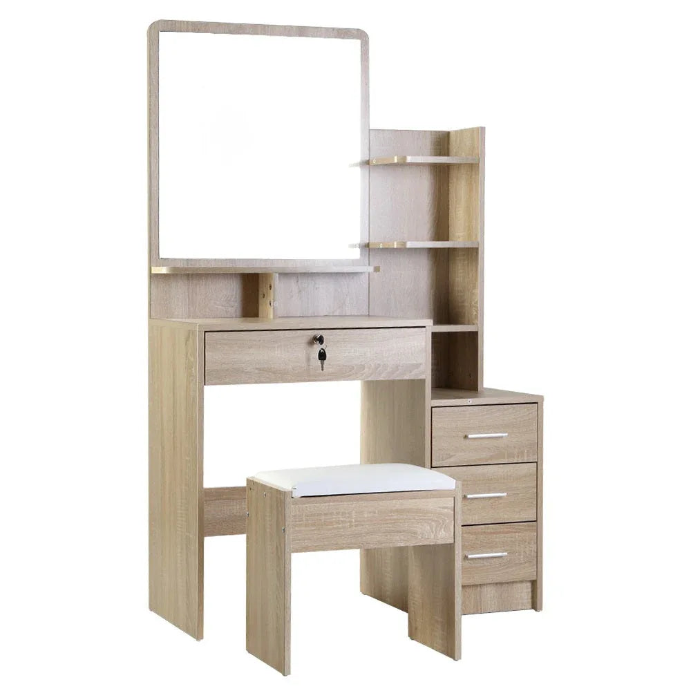 Artiss Dressing Table Mirror Stool Set Vanity Makeup Desk Organizer
