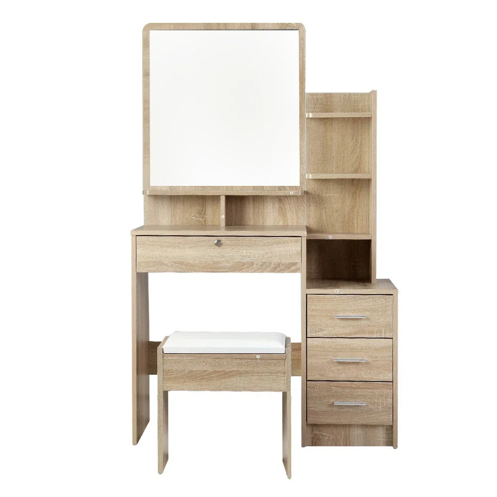 Artiss Dressing Table Mirror Stool Set Vanity Makeup Desk Organizer