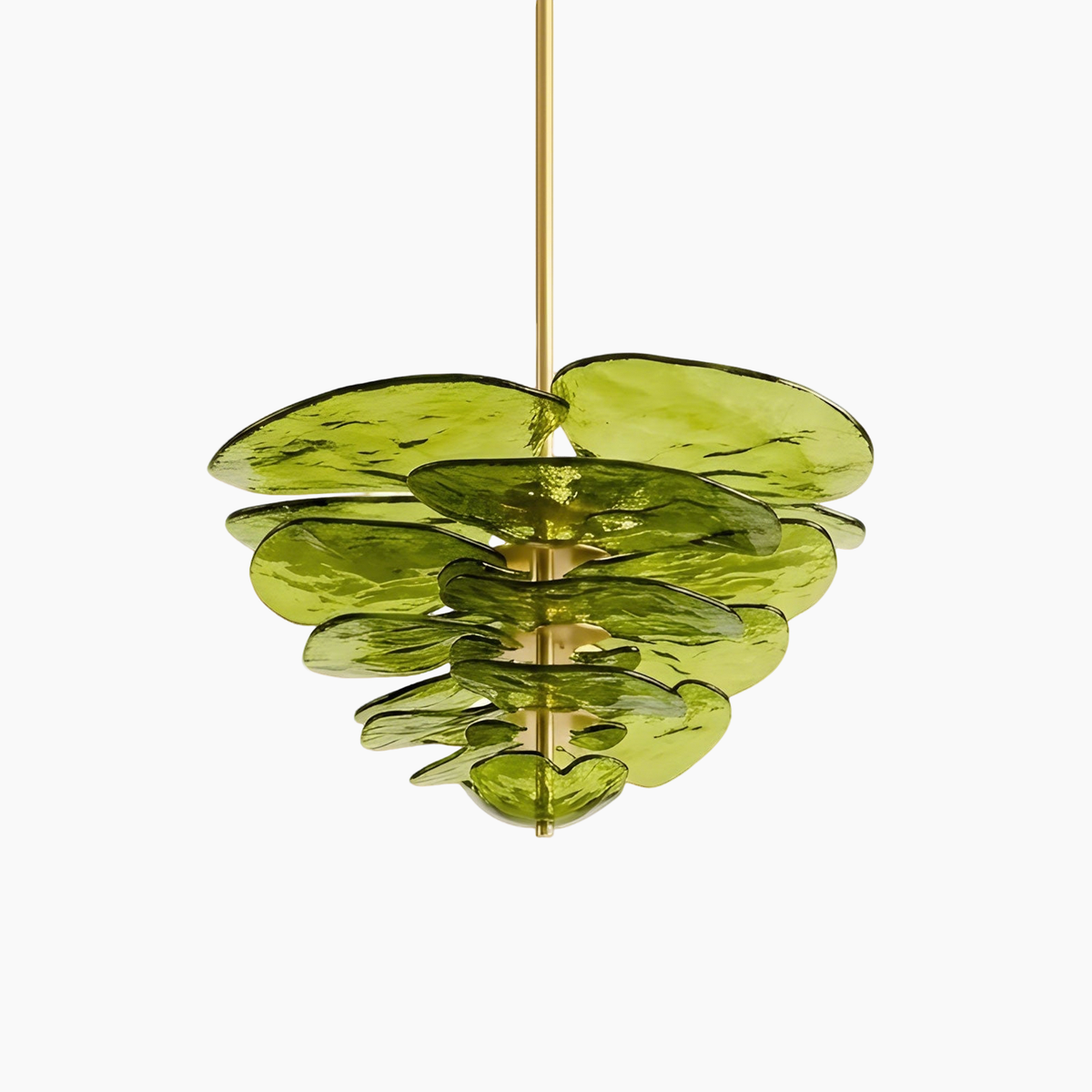 Lotus Leaf Layered Glass Chandelier