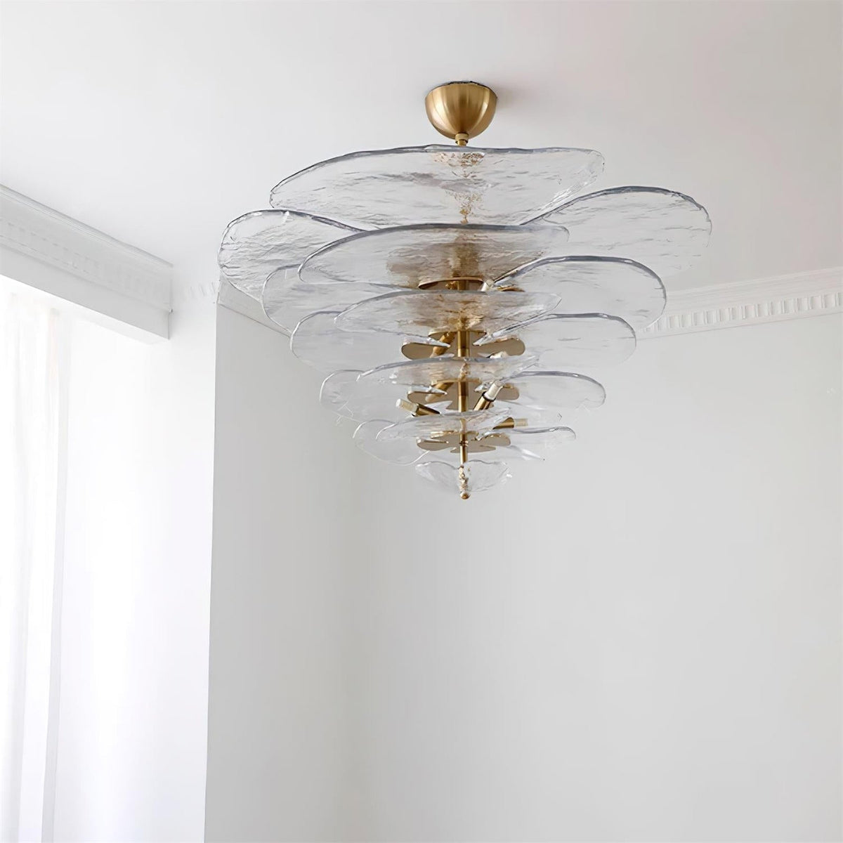 Lotus Leaf Layered Glass Chandelier
