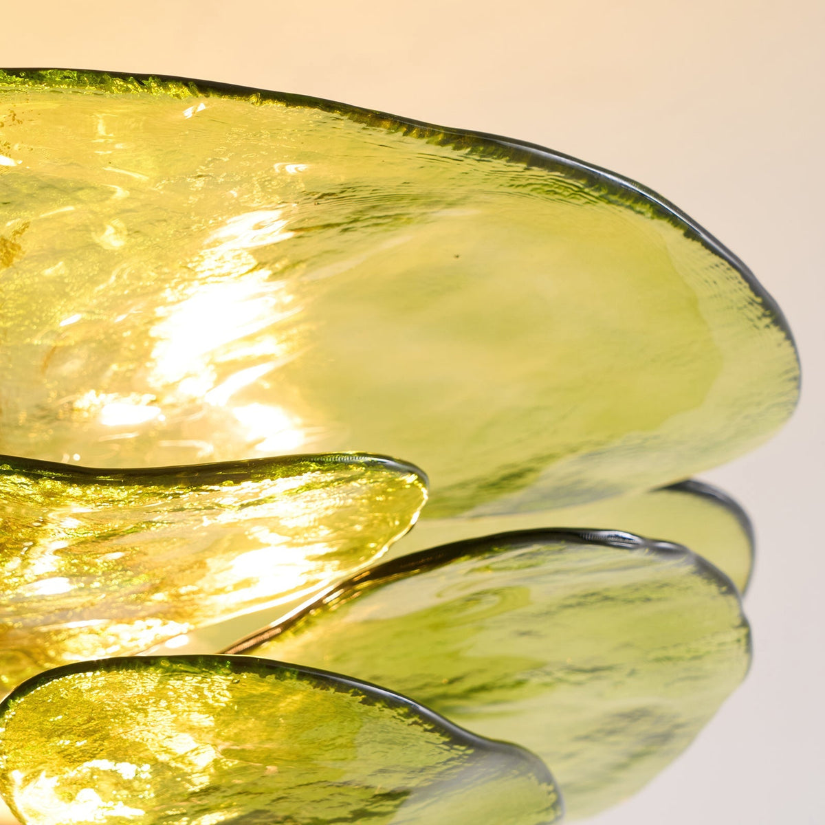 Lotus Leaf Layered Glass Chandelier