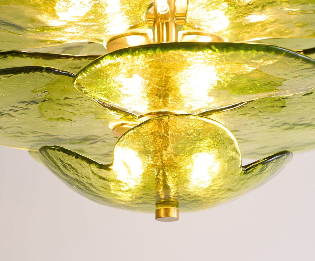 Lotus Leaf Layered Glass Chandelier