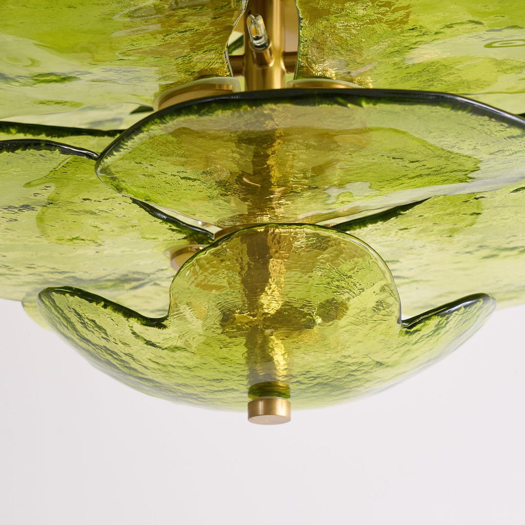 Lotus Leaf Layered Glass Chandelier