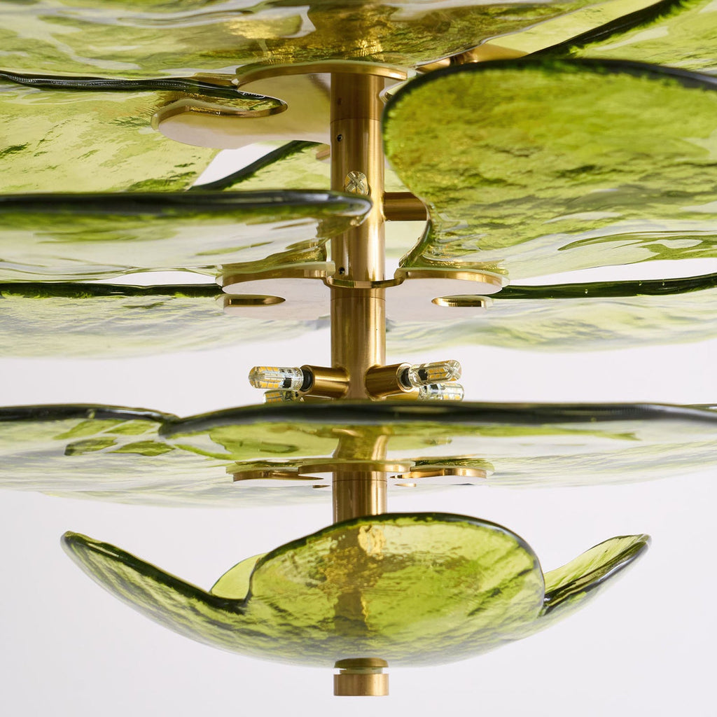 Lotus Leaf Layered Glass Chandelier