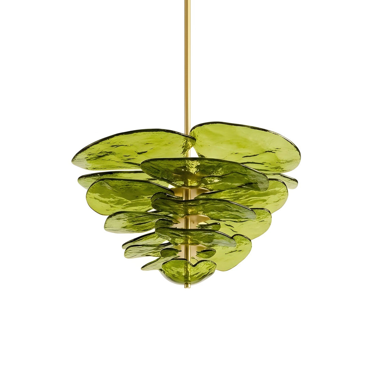 Lotus Leaf Layered Glass Chandelier
