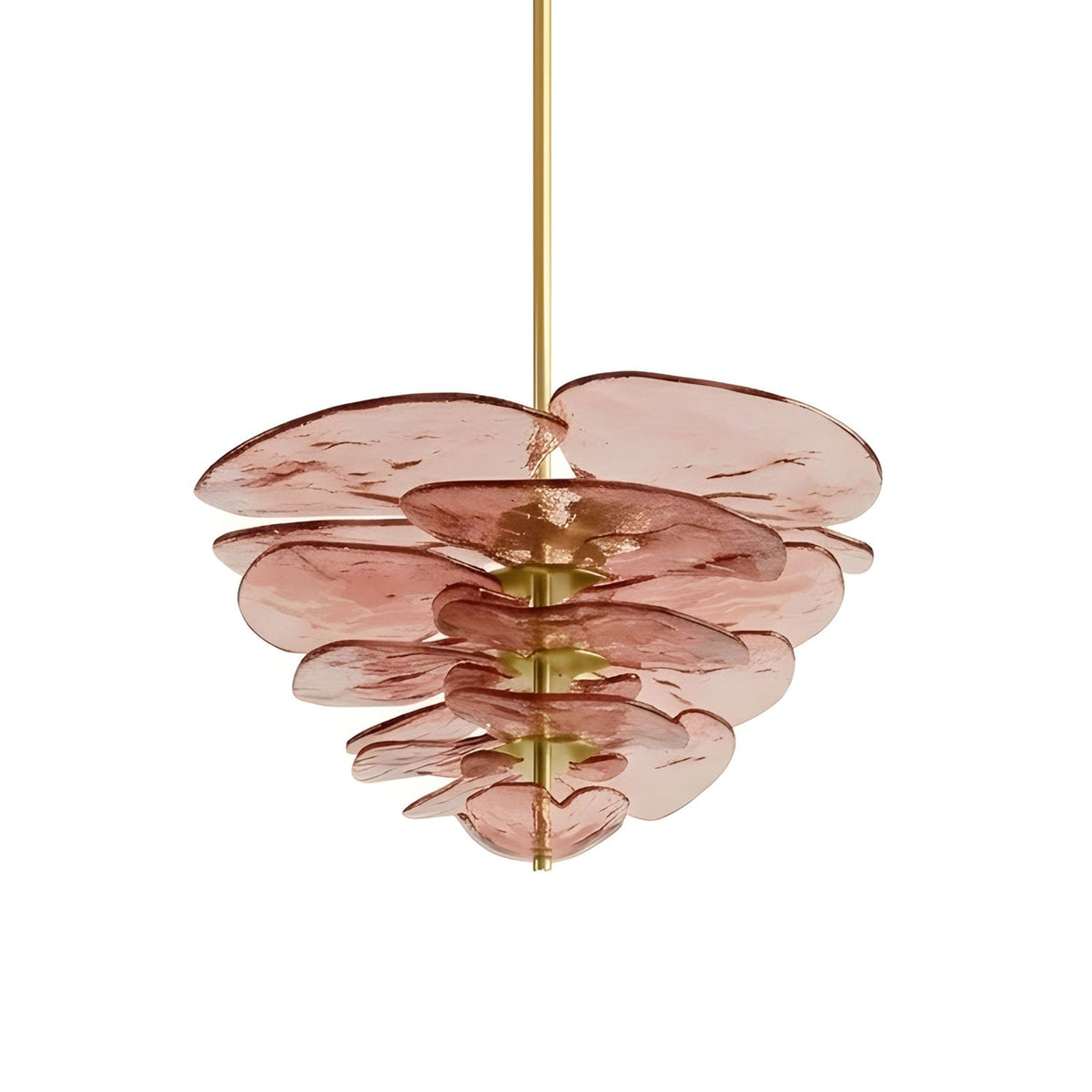Lotus Leaf Layered Glass Chandelier