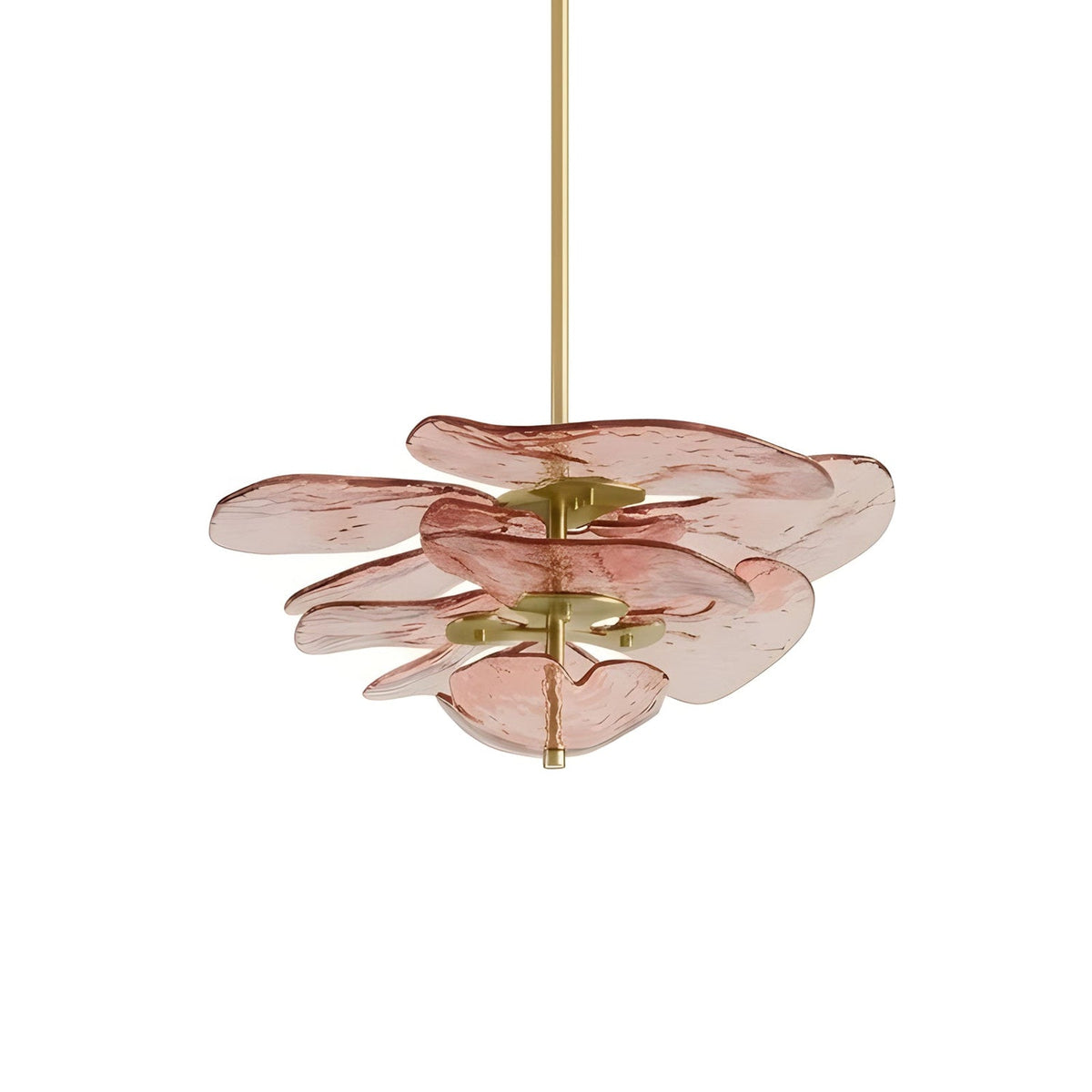 Lotus Leaf Layered Glass Chandelier