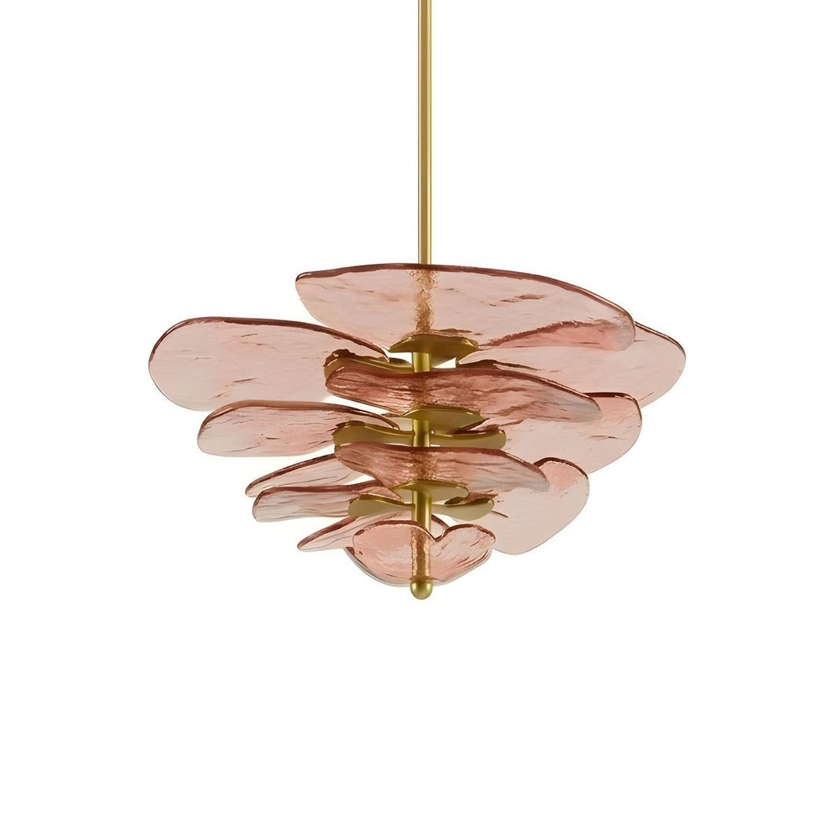 Lotus Leaf Layered Glass Chandelier