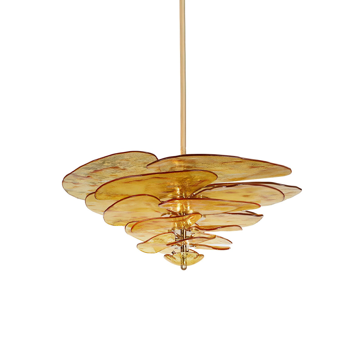 Lotus Leaf Layered Glass Chandelier