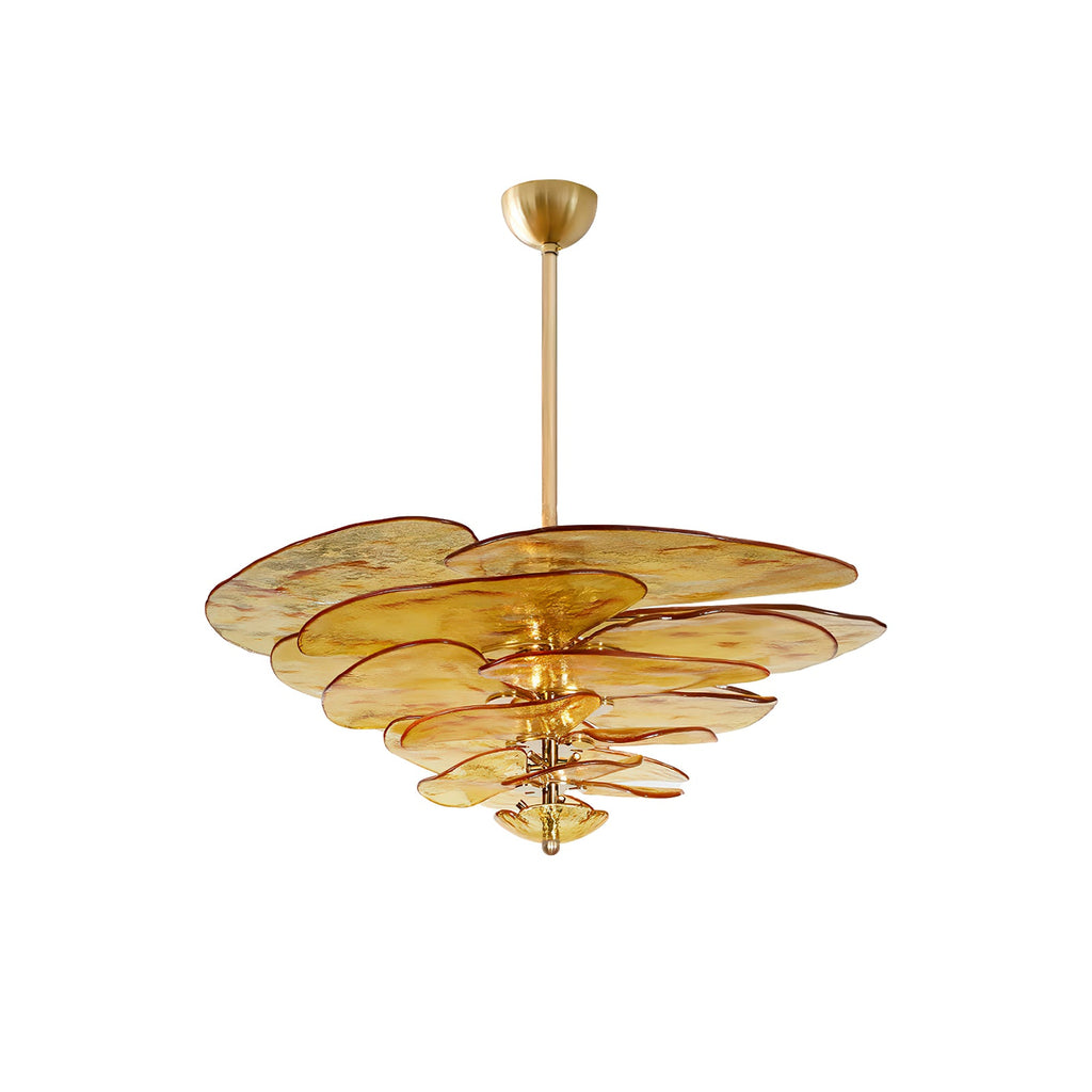 Lotus Leaf Layered Glass Chandelier