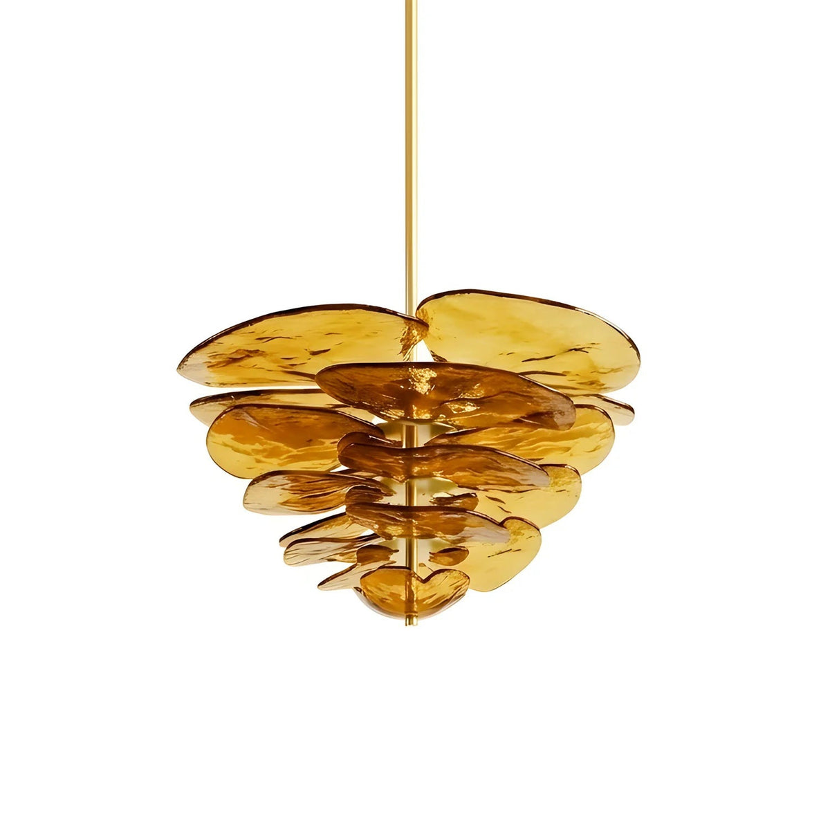 Lotus Leaf Layered Glass Chandelier