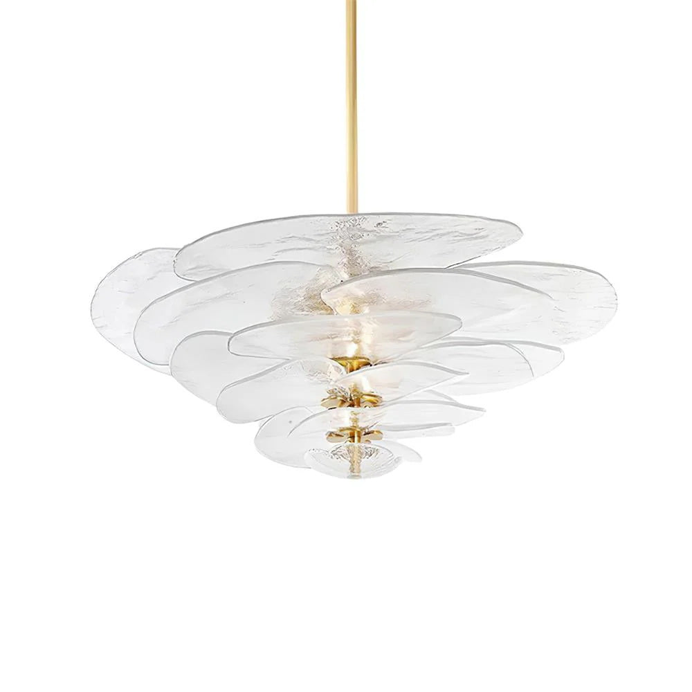 Lotus Leaf Layered Glass Chandelier