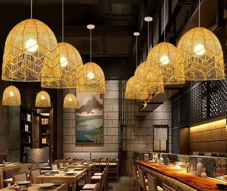 Elegant Rattan Pendant Chandelier | Wabi-Sabi Rattan Pendant Light