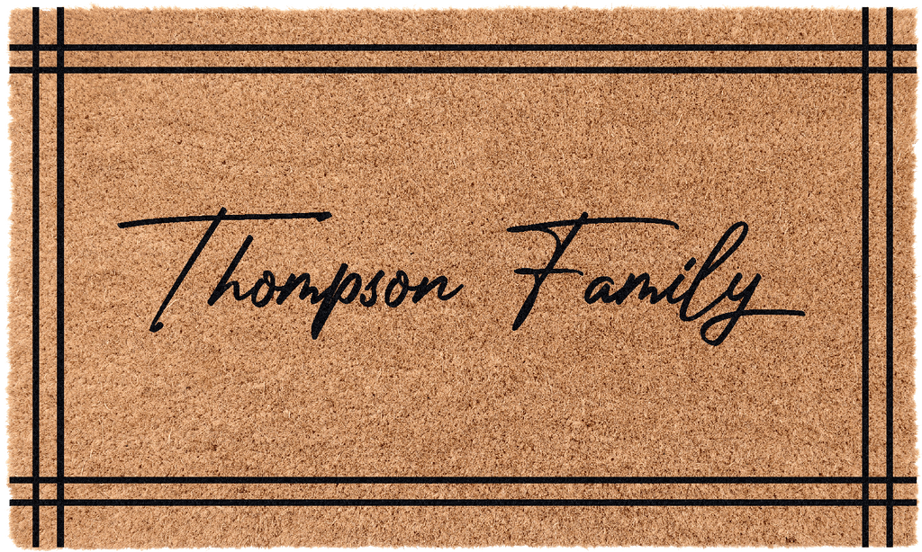 Ribbon Border Personalized Doormat