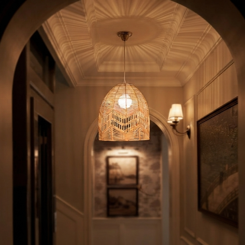 Elegant Rattan Pendant Chandelier | Wabi-Sabi Rattan Pendant Light