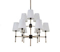 Park Harbor PHHL6088BKAB Beatty 8 Light 32" Wide Chandelier with Fabric Shades