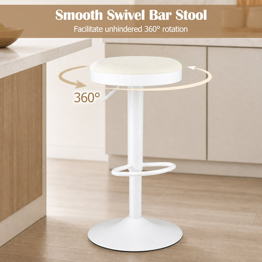 Adjustable Swivel Bar Stools Set of 4 with Padded Seats