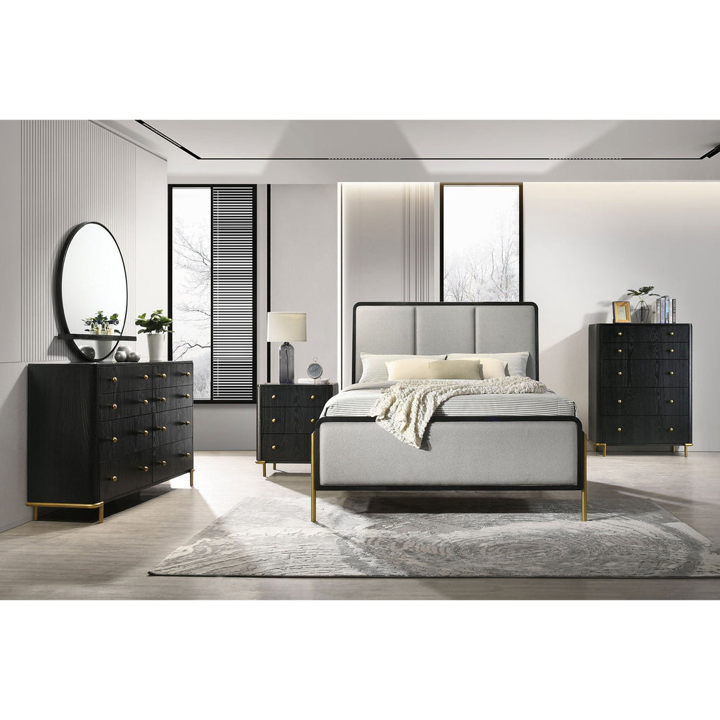 Anser - 5 Drawer Chest, Bedroom Storage Furniture - Black