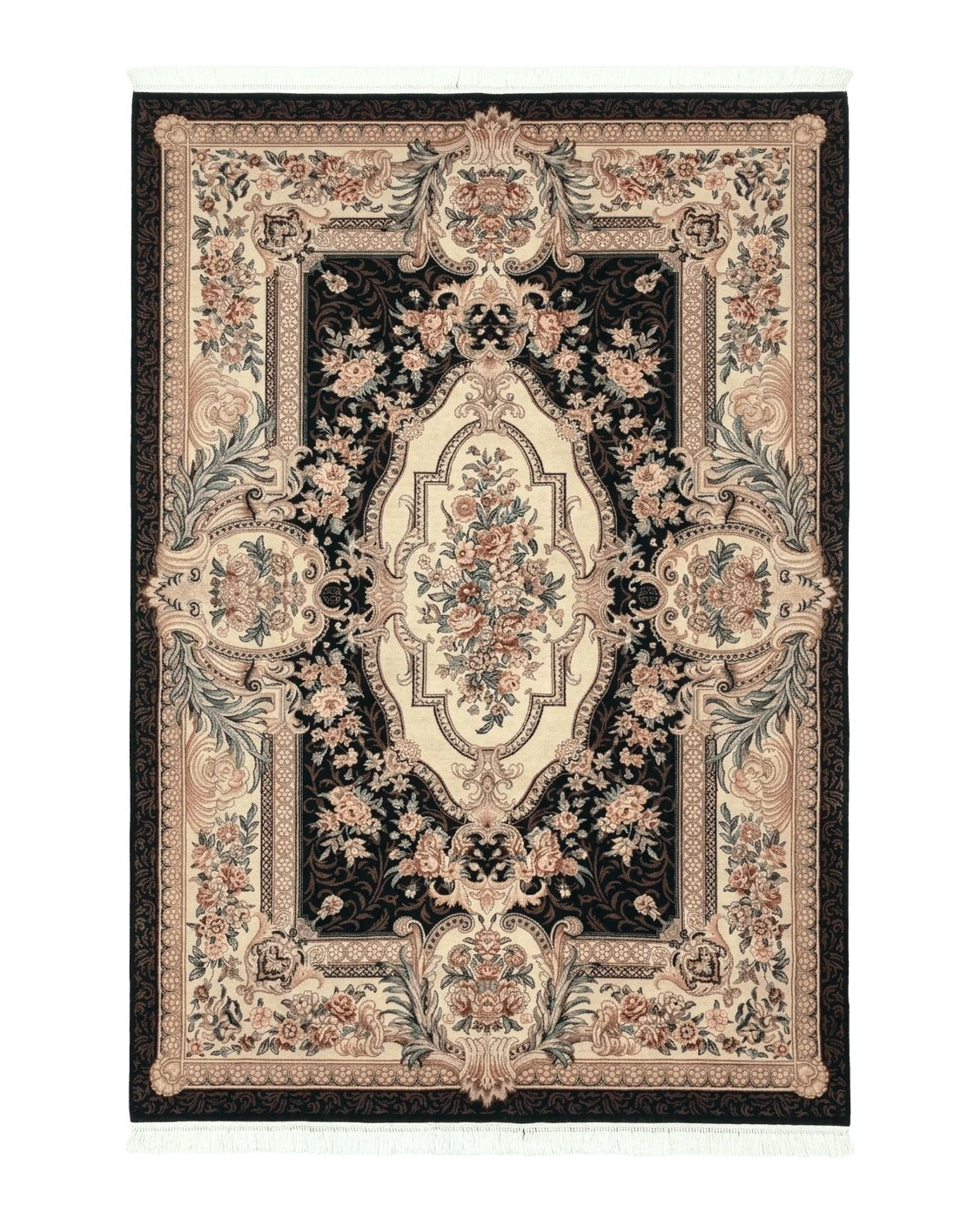 Aubusson Rug 6x9, European Design, Fine 170 KPSI, Elegant Carpet