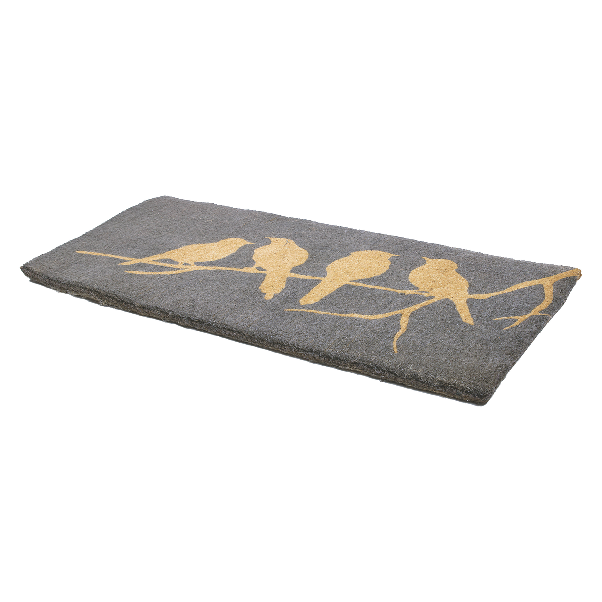 Birds On Branch - Gray Coir Doormat