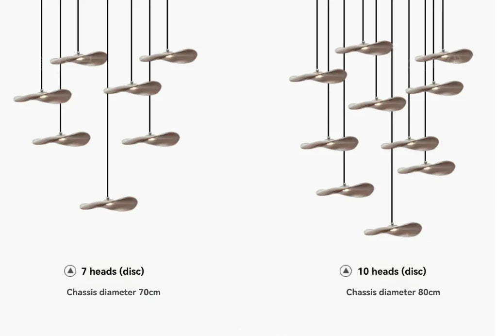 Multi-head Walnut Chandelier