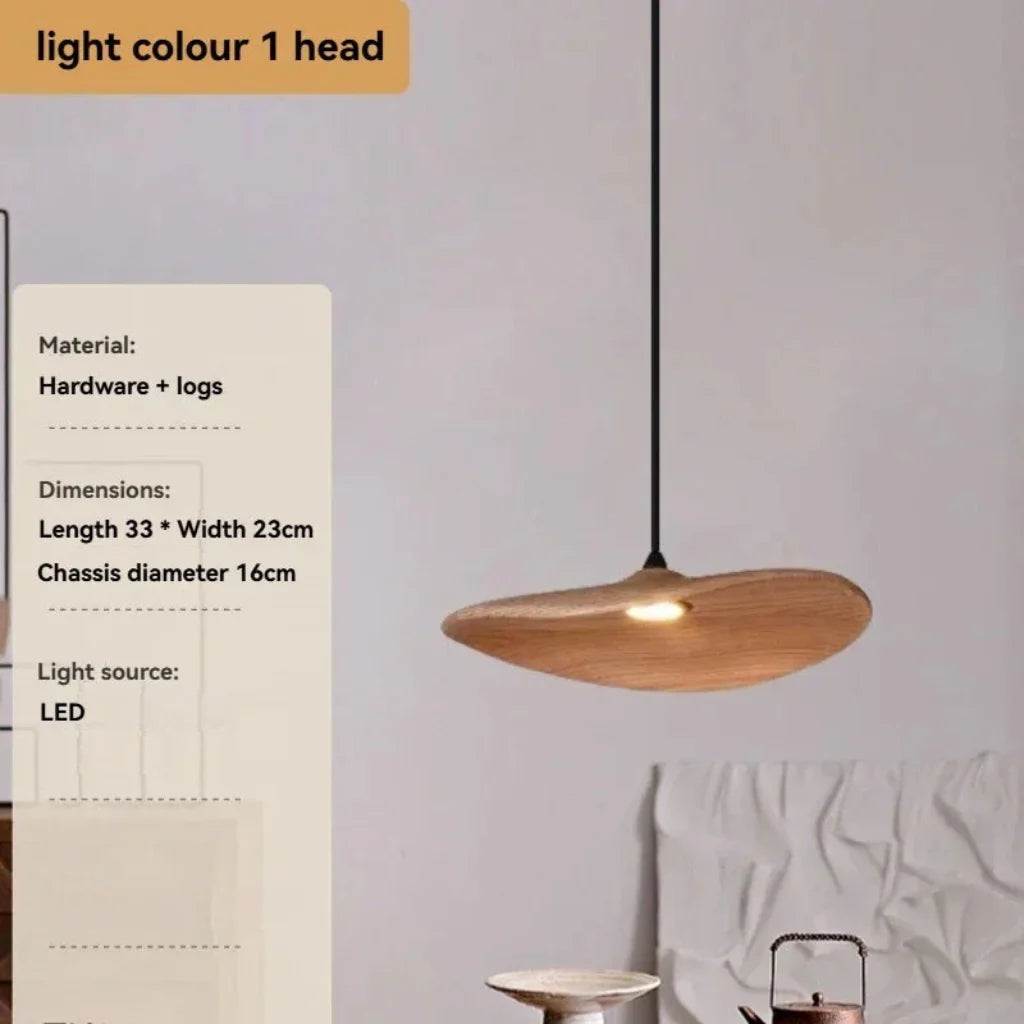 Multi-head Walnut Chandelier