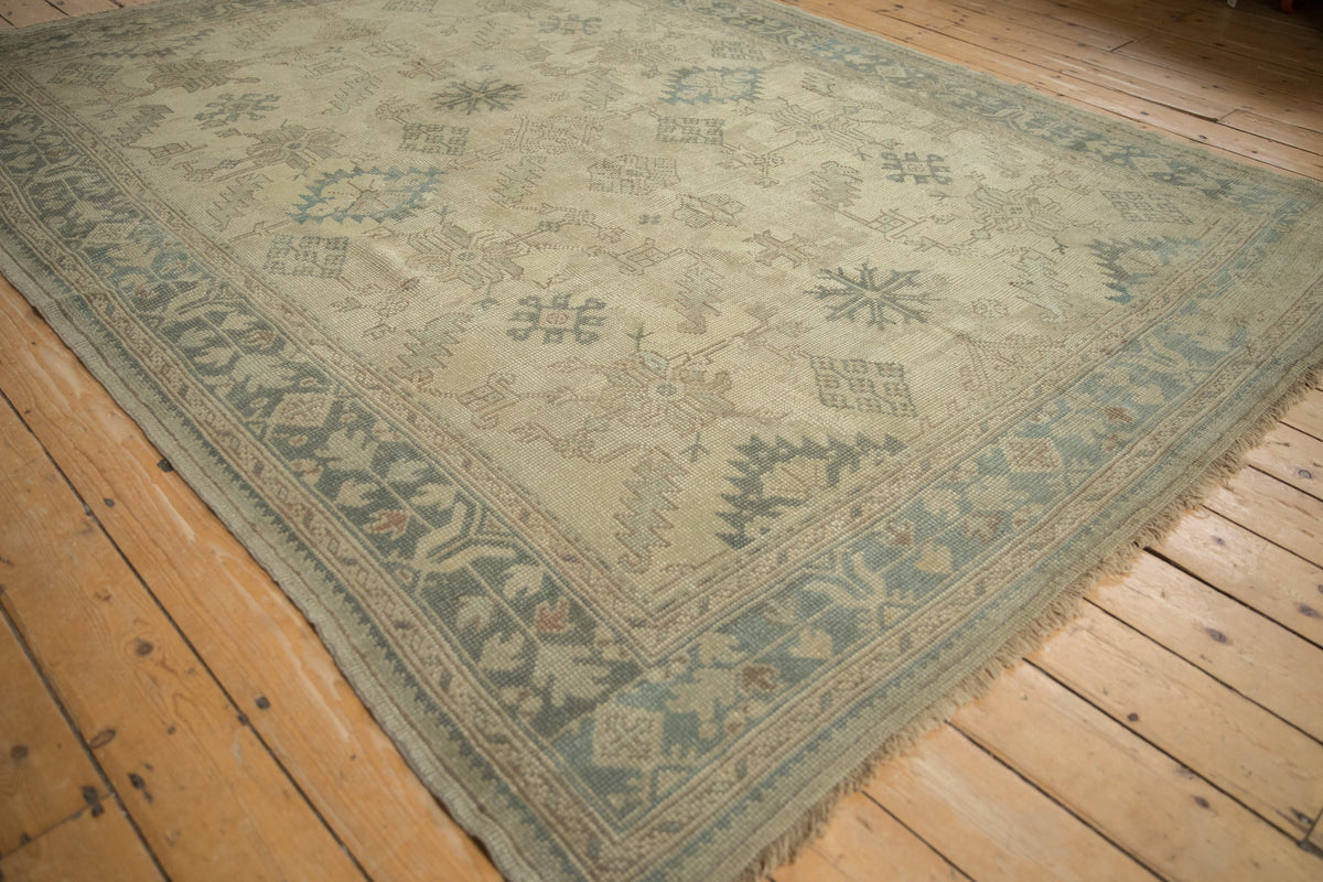 7.5x9.5 Vintage Distressed Oushak Carpet
