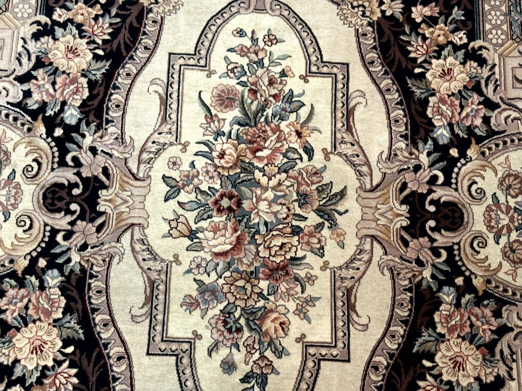 Aubusson Rug 6x9, European Design, Fine 170 KPSI, Elegant Carpet