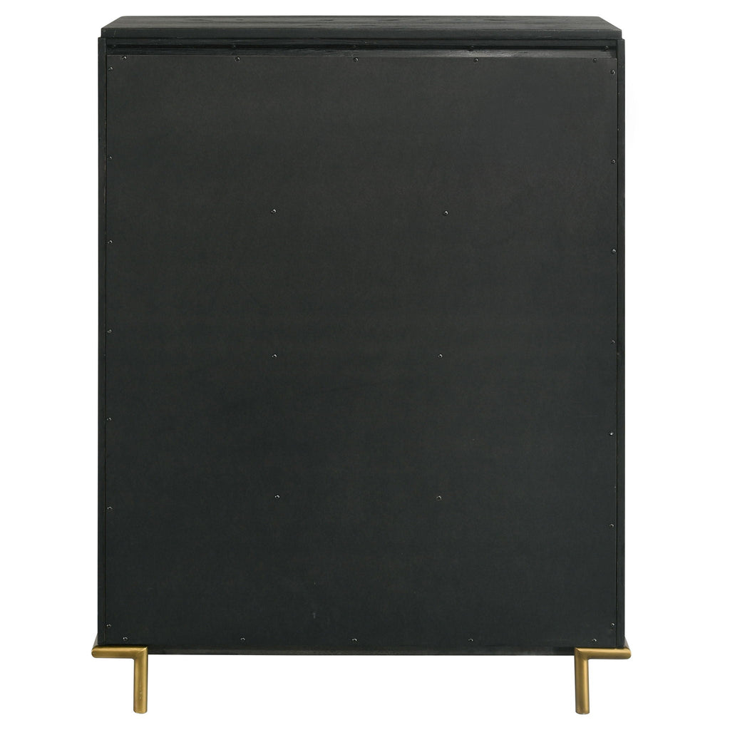 Anser - 5 Drawer Chest, Bedroom Storage Furniture - Black