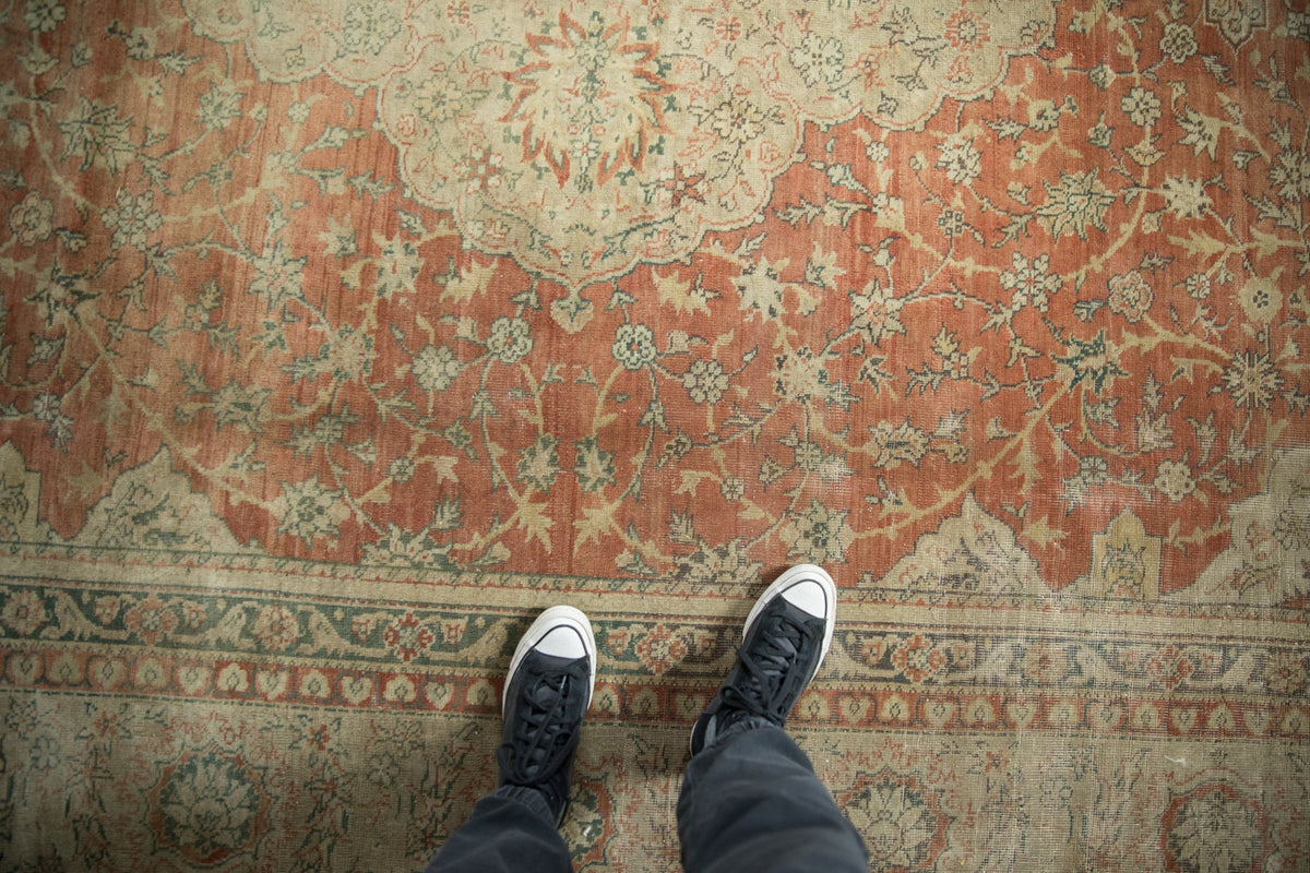 9.5x12.5 Vintage Distressed Tea Washed Kayseri Carpet
