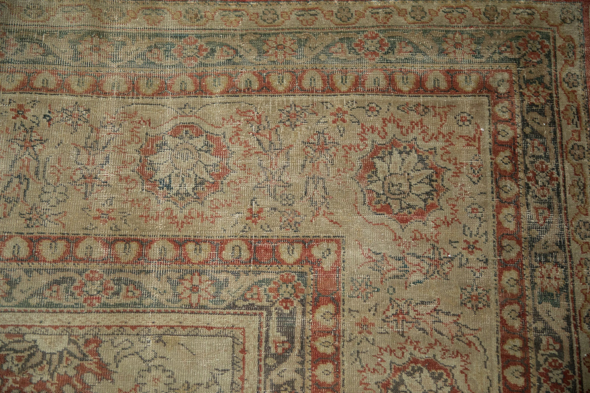 9.5x12.5 Vintage Distressed Tea Washed Kayseri Carpet