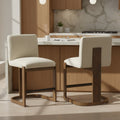 Modern Bar Stools Set of 2, 24" Solid Wood Counter Height Barstools